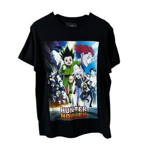 Hunter x Hunter Anime Japanese Print Short Sleeve T Shirt Black Size Medium Mens